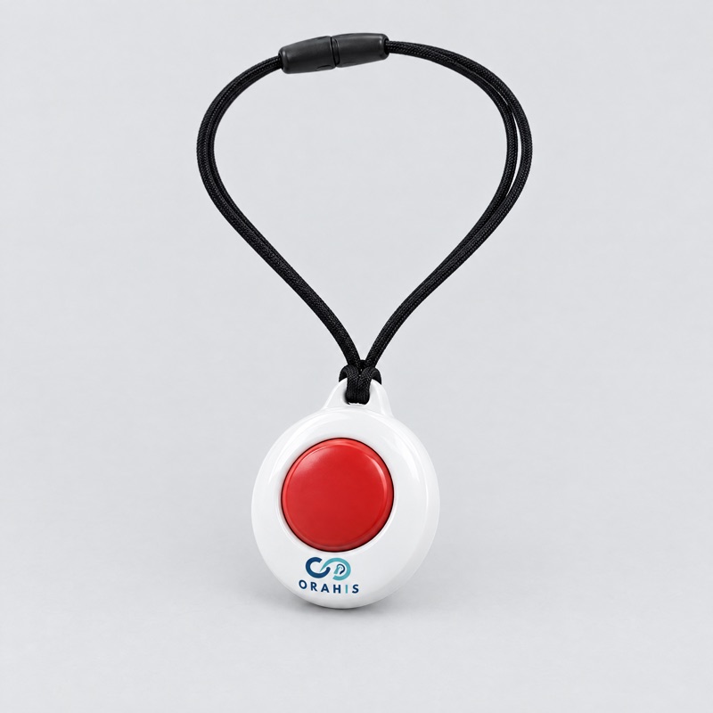 Bouton d'alarme ORAHIS porté en collier